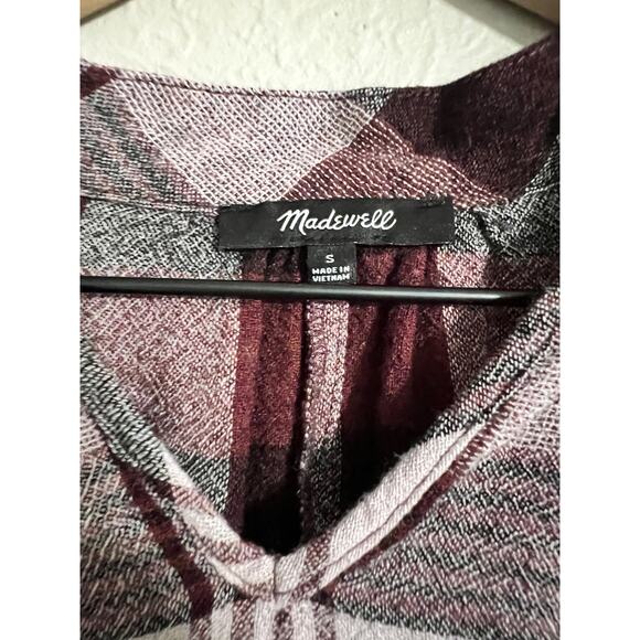 Madewell Plaid Boxy Blouse Small - Picture 2 of 4